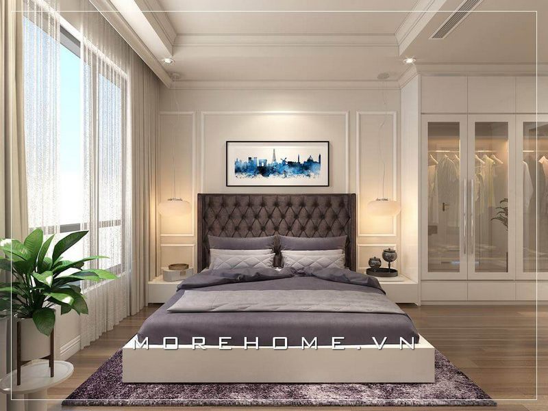 Giường ngủ màu trắng